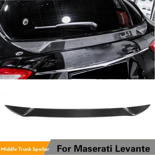 Carbon Fiber / FRP Car Rear Boot Wing Lip Hatchback Middle Spoiler for Maserati Levante S Sport Utility 4 Door 2016 - 2018