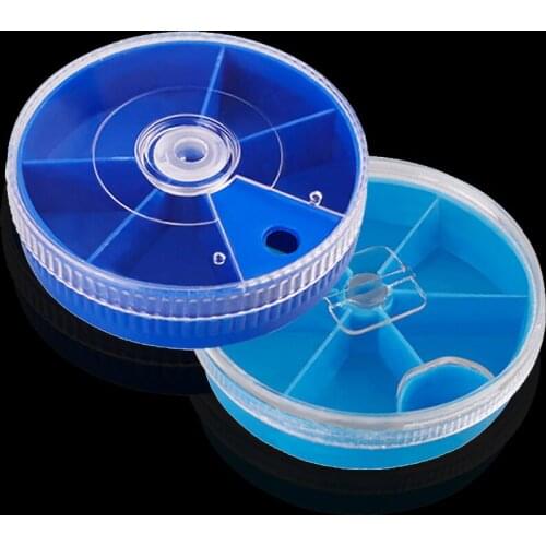 WALK FISH Fishing Tool Box 5 grids/6 grids Mini Fishing Lure Box Round Small Accessories Transparent Rotating Small Storage Box