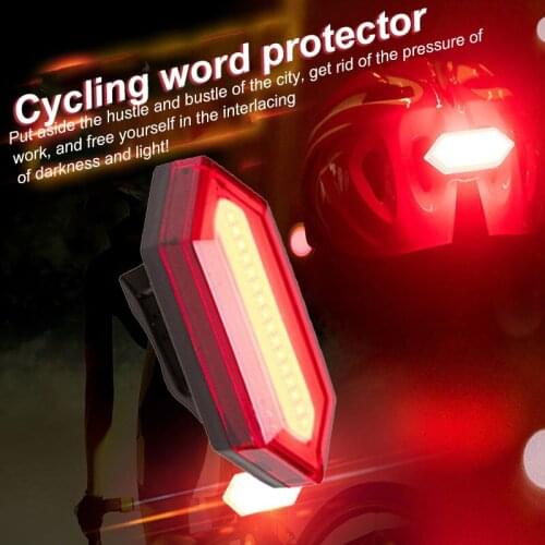 Bicycle Tail Light COB Highlight Cycling Warning Lamp Bicycle Lighting Bicycle Lantern USB Charging Flashlight Bike Accessories