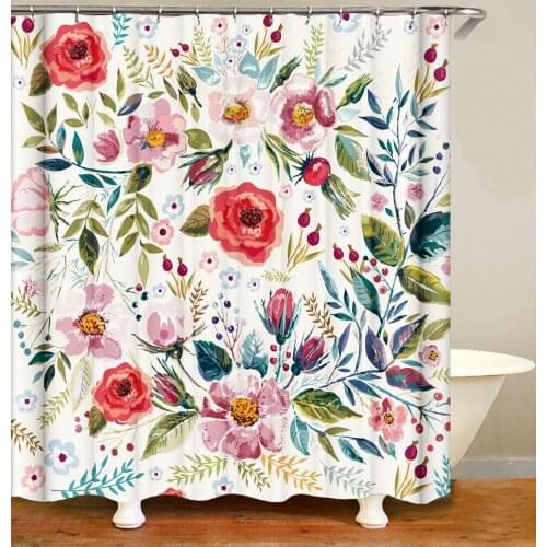 Animal Plant Bath Waterproof Bathroom Furniture Shower Curtain Sets in the Bathroom for Modern Accessory Bathroom Bath Products