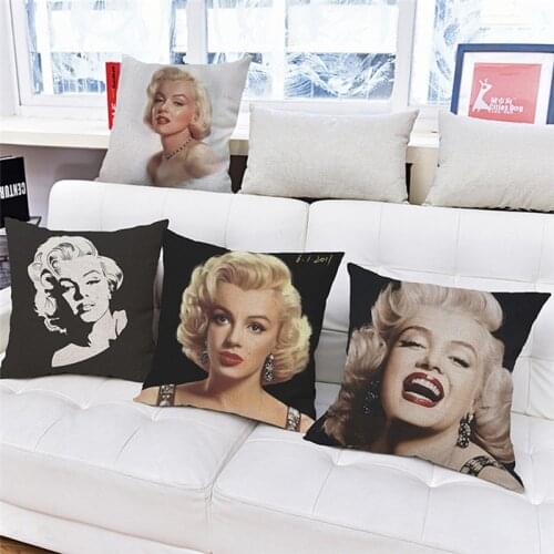 Famous Movie Star Marilyn Monroe Sexy Beauty Series Square Throw Pillowcase Cotton Linen Home Decor Cushion Pillowsham 45x45cm