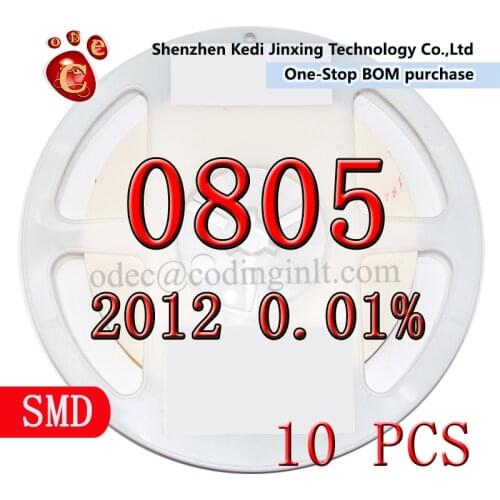0805 0.01% one ten-thousandth smd resisitor 39R 43R 82R 130R 250R 909R 953R 2.32K 10K 25K 191K 200K 5PPM 10PPM 25PPM