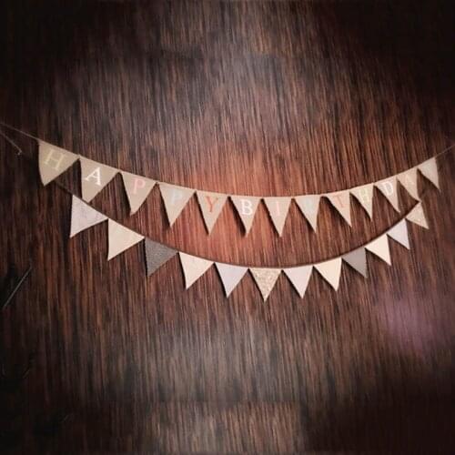 1pcs 3.2M 13 Flags Colorful Letter HAPPY BIRTHDAY Linen Banner Children Birthday Party Decorations Home Festival Deco Pennant