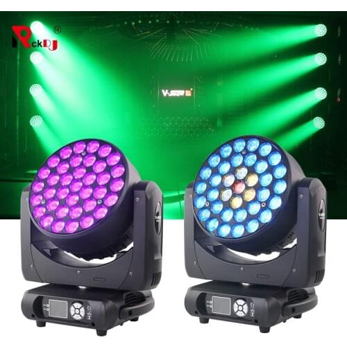 2pcs with 37*15W 4in1 Led circle control Zoom Wash Beam Color LED Mixed Moving Head Lights for Stage Concert Events
