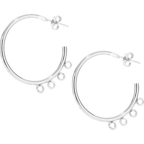 20pcs C Shape Ear Post Gold/Black Stainless Steel Jewelry Findings Components for Earring Making