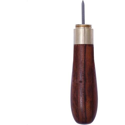 4MM 5MM Diamond Rhombus Stitching Awl Ebony Red Wood Handle Leather Craft Sewing Awl Kits Handmade Sewing Tools DIY Taper