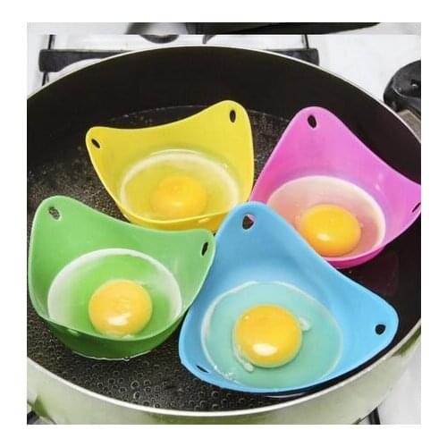 4Pcs Silicon Egg Poacher Stand Egg Cup Water Boiling Egg Steamer Tool Cookware Microwave Oven Egg Custard Cooking Fast Yumurta