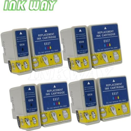 INK WAY 8 PACK T036 T037 Replacement ink for Stylus C42UX,C44UX,C46 with chip