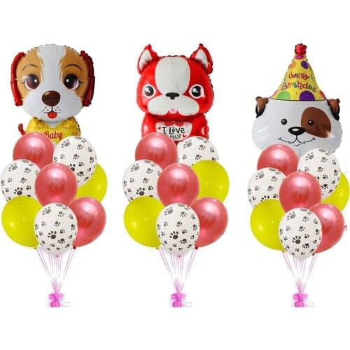 9pcs/lot Large Paws Dog Party Balloons Latex Balloons Kids Birthday Gift Baby Shower Party Toys Decoration Foil Helium Globos