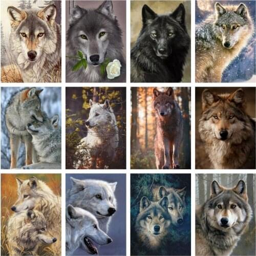 5D Diamond Painting Full Square/Round Animals Diamond Embroidery Wolf Cross Stitch Rhinestones Art Handwork Home Decor
