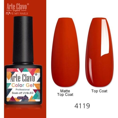 Arte Clavo 8ml Red Colors Gel Polish Nude Gel Varnish Lacquer Soak Matt Lakiery Hybrydowe UV Gel Nail Art Matte Vernis Manicure