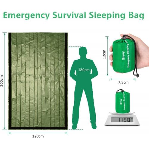Emergency Sleeping Bag - Waterproof Lightweight Thermal Bivy Sack - Survival Blanket Bags Portable Nylon Sack Camping, Hiking
