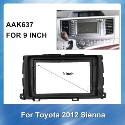 9''Car Radio Audio stereo receiver Dash Panel For-Toyota Sienna 2012 GPS Navigation Panel Dash Mount Trim Installation Kit Frame
