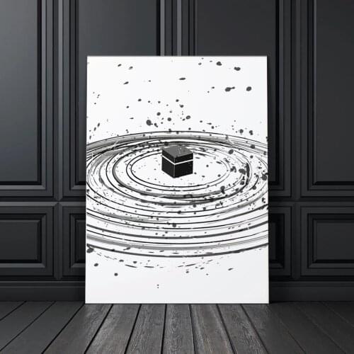 Great Mosque of Mecca Muslim Pilgrimage Posters and Prints Wall Art Canvas Painting Abstract Pictures for Living Room Decor