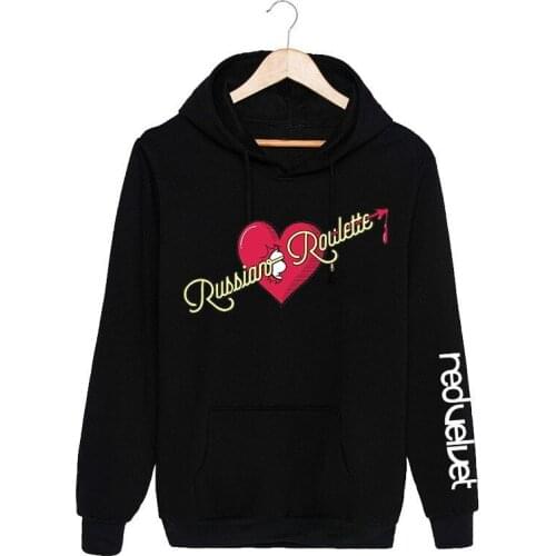 BomHCS Red Velvet RUSSIAN ROULETTE Womens Cotton Printed Hoodies Kpop Star Fashion Hip Hop Pullover Sweater Sport Outwear