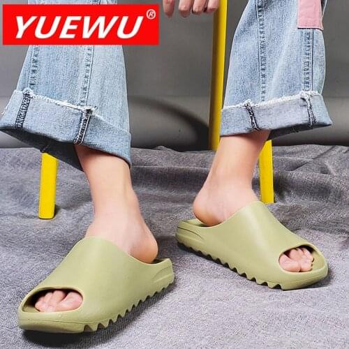 YUEWU Brand 2021 New Pattern Superior Quality Slippers Big Size Flat Heel Solid Casual Shoes Available In Three Color