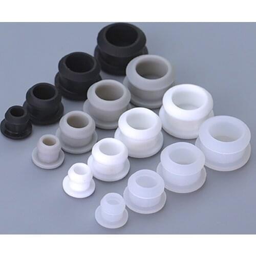 Black White Grey Clear Silicone Rubber Hole Caps T-type Plug Cover Snap-on Gasket Blanking End Cap Seal Stopper