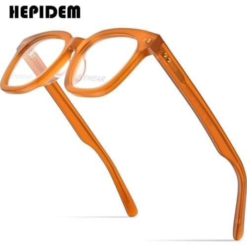 HEPIDEM Acetate Optical Glasses Frame Women 2021 New Oversize Square Eyeglasses Men Myopia Prescription Spectacles Eyewear 9166