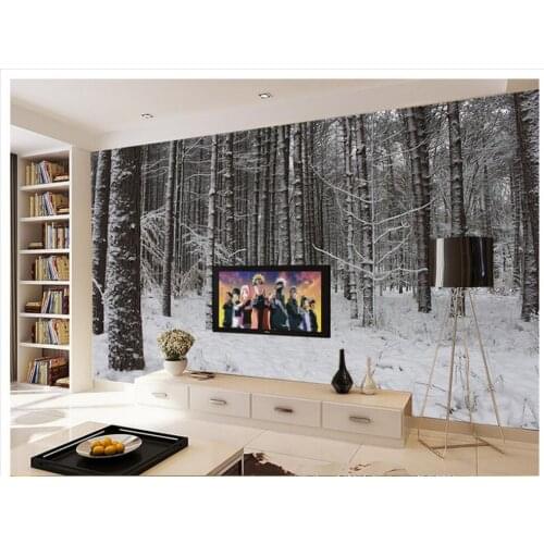 Customized wallpaper for walls Snow Forest 3D TV background mural painting photos Home Decoration