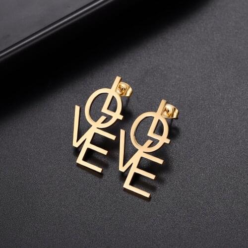 Custom Letter Earrings Personalized Letter Earrings Jewelry Gift For Best Friends Stainless Steel Earrings For Women 2021
