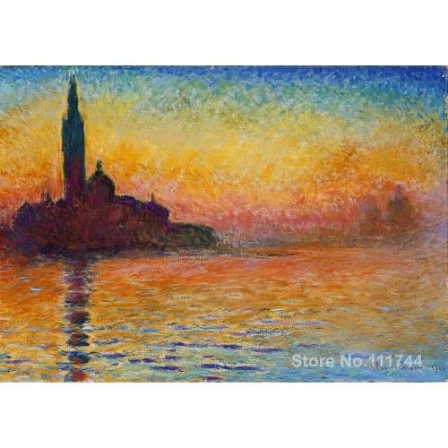 Landscape paintings San Giorgio Maggiore at Dusk by Claude Monet canvas art High quality Hand painted
