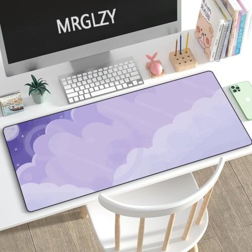 40X90CM Girly Mouse Pad Anime Large XXL Cute Kawaii Purple Mousepad Gaming Accessoroes Laptop Gamer Waterproof Keyboard Desk Mat