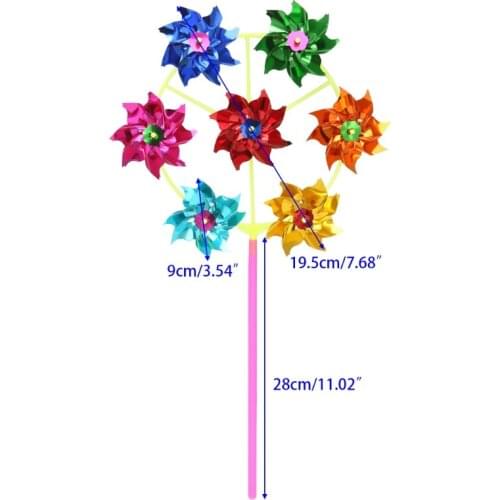 Colorful DIY Sequins Windmill Wind Spinner Home Garden Yard Decoration Kids Toys