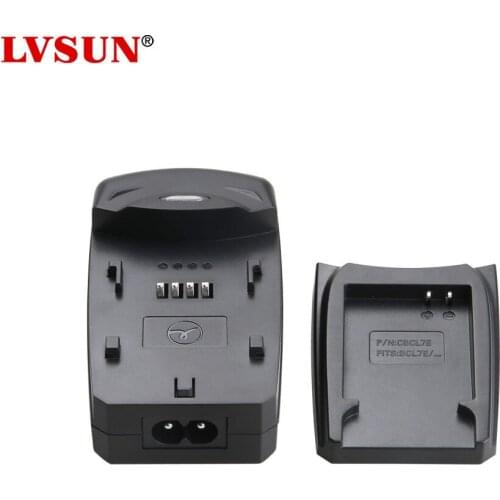 LVSUN 1.2-8.4V 0.8A with USB Car Charger for Camera Charging wth Battery plate/Car plug/AC Cord for Canon Samsung BCL7E battery
