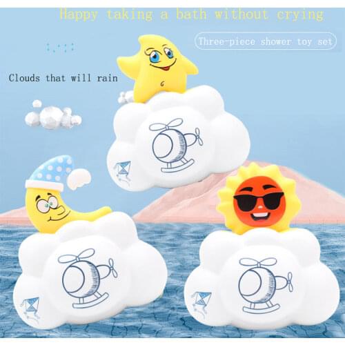 Cute Cloud Water Spray Baby Bath Toys Childrens Cartoon Rotating Rocket Clockwork Bathroom Toddler Kids Water Play Toys Gifts