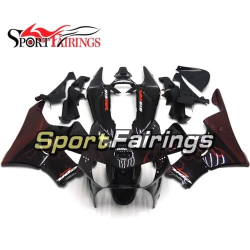 Motorbikes ABS Plastic Full Fairing Kits For Honda CBR900RR 919 98 99 Year 1998 1999 Black Red Flames Body Kits Sportbikes