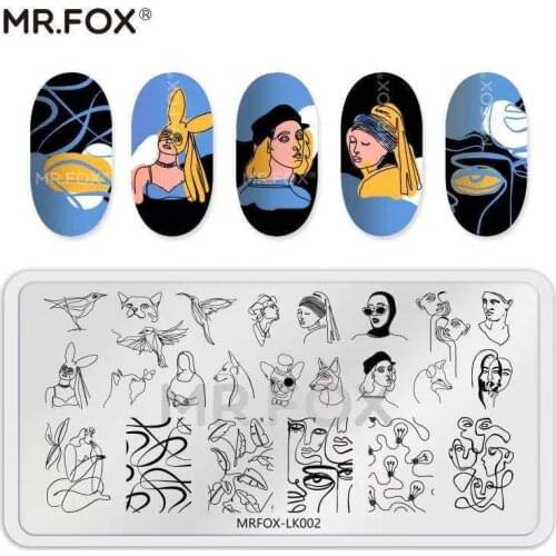 New Fashion Lady Nail Stamping Plates Snake Animal Image Stamp Templates French Nail Smile Transfer Stencil
