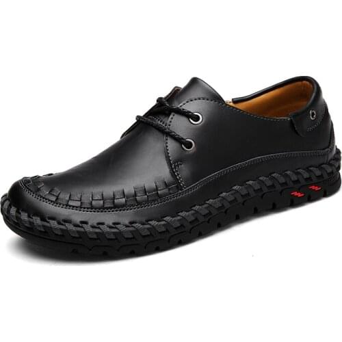 New Fashion Leather men Casual Shoes Handmade Men Shoes Big Size Breathable Walking Sneakers