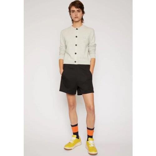 New 2020 Spring AC studios Smiling face 100% Wool Sweater Smiley Cube Square Crew O-Neck Cardigan A3