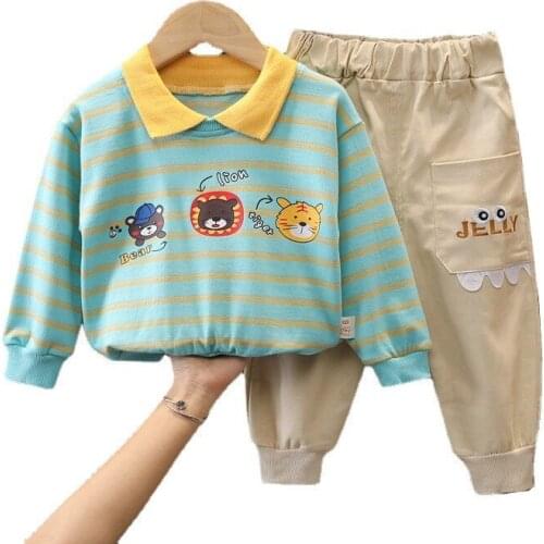 New Spring Autumn Baby Boys Girls Clothes Suit Children Cotton T-Shirt Pants 2Pcs/Sets Toddler Casual Clothing Kids Tracksuits