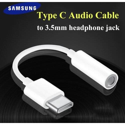 Original Samsung USB Type C Headset Jack Adapter 3.5MM Earphone Audio Cable For Galaxy S20+ S20 Ultra A60 A80 A90 Note10 + Pro