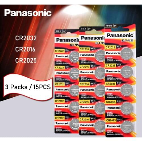 Panasonic Original 5pcs/lot cr2032 cr 2025 cr2016 Button Cell Batteries 3V Li-lon Battery For Watch Remote Control Calculator