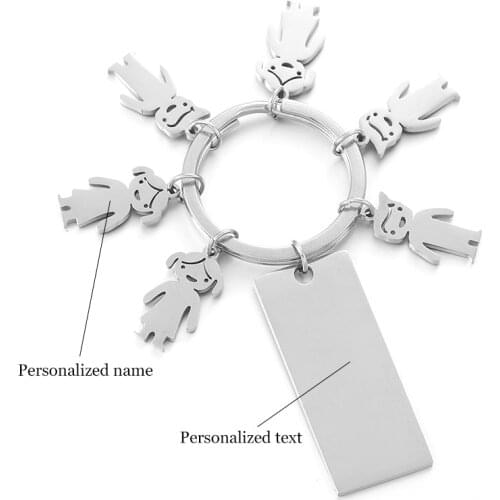 Personalized Name Keychain for Women Men Gold Silvery Color Stainless Steel Custom Nameplate Keyring Family Key Ring Accessories