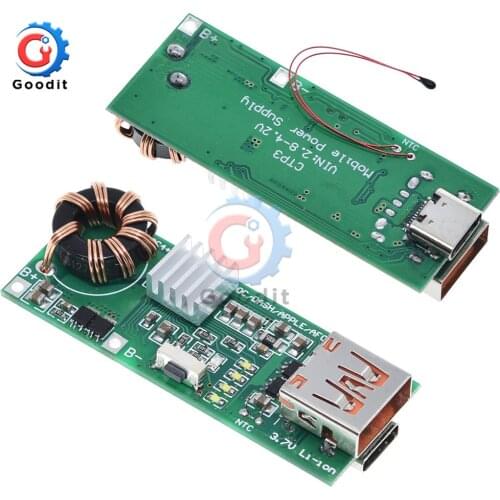 QC4.0 QC3.0 Type-C USB Double Way PD Mobile Phone Power Bank Quick Charge 3.7V to 5V 9V 4.5A 18W Boost Charger Circuit Board