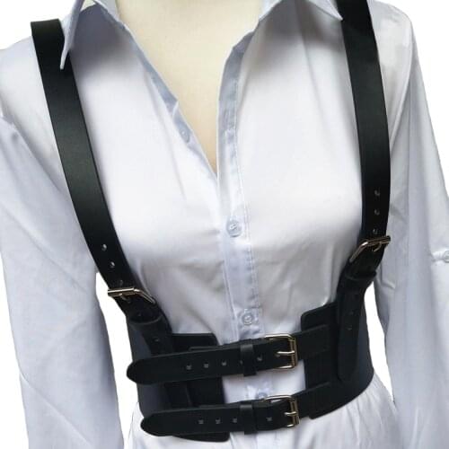 Girdle Leather Belt Slimming Harness Suspenders Straps Female Waist Belt Punk Body Bondage Waist Seal Harness Waist Straps