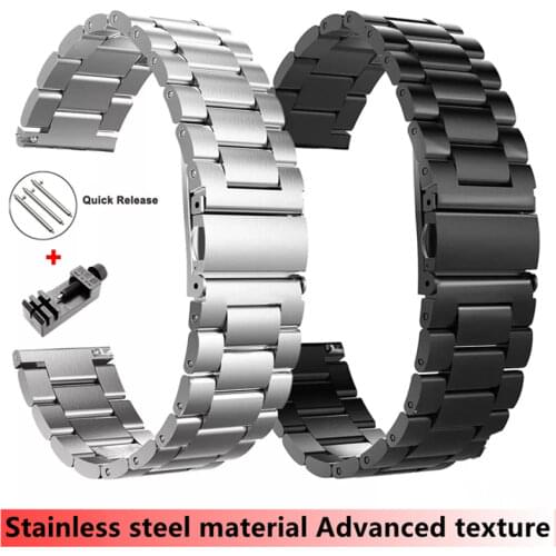 22mm 18mm 24mm 20mm Watch Band Strap For Samsung Galaxy 3 Watch 42 46mm GEAR S3 Active2 Classic quick release Stainless Steel