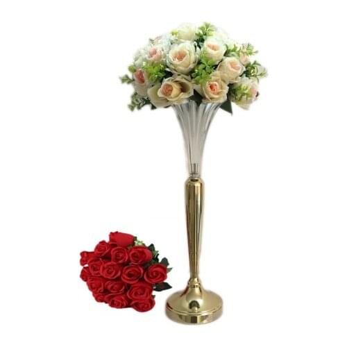 Luxury nine glass votive hurricanes crystal candelabra wedding trumpet vase for table centerpiece senyu0908