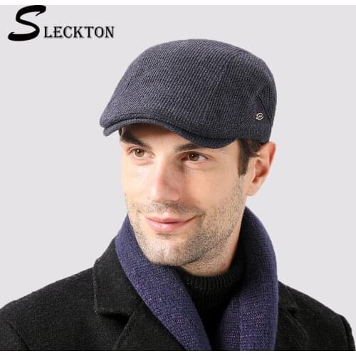 SLECKTON 2020 Winter Hats for Men High Quality Berets Cap Fashion Newsboy Hat Velvet To Keep Warm Dad Hat French Flat Caps