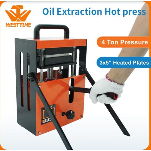Heat Rosin Press Machine 4 Ton Pressure Hydraulic Pump 3*5 Inch Independent Heating Plate Portable Oil Extraction Hot Press