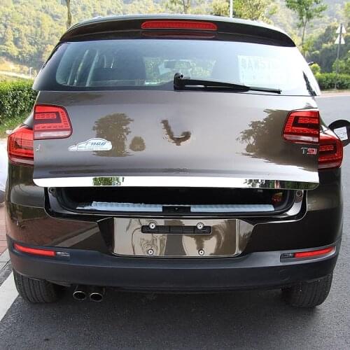 High-quality stainless steel tailgate trim strips For Volkswagen Tiguan trunk trim strips Tailgate strips2010-2017CarAccessories