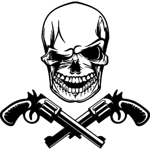 DIY thrilling skull head wall sticker skeleton with gun wall paper for Halloweens day decoration home living room decoration