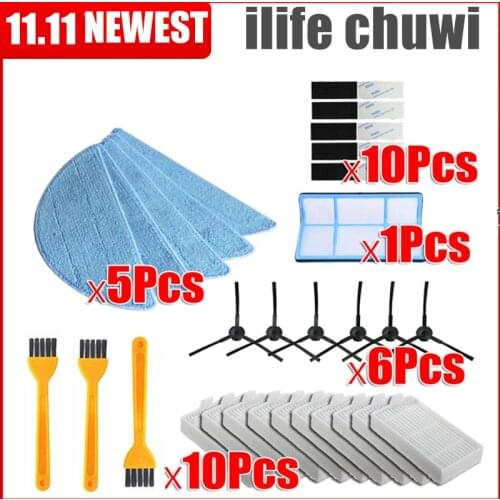 Vacuum robot cleaner Parts side brush Primary dust Filter mop Hepa Filter for ilife v5 v5s V3 V3s v5pro V50 V55 x5 v5s pro