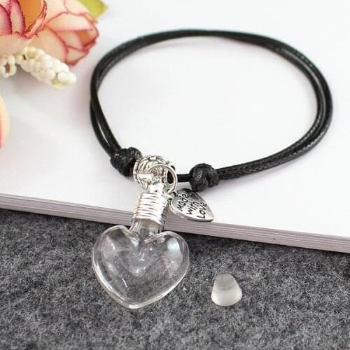 1PC 6MM Glass vials Bracelets Premade Woven Cotton Bracelet Rice vial Bracelets Diy rice jewelry