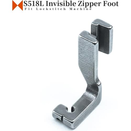 1PCS S518L Invisible Zipper Foot For Industrial 1-needle Lockstitch Sewing Machine JUKI BROTHER Sewing Accessories Apparel Parts