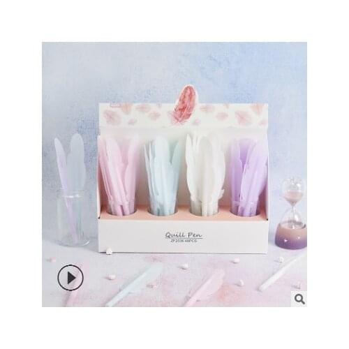 10 PCS/LOT stationery 0.5 feather silica gel unisex pen gel pen