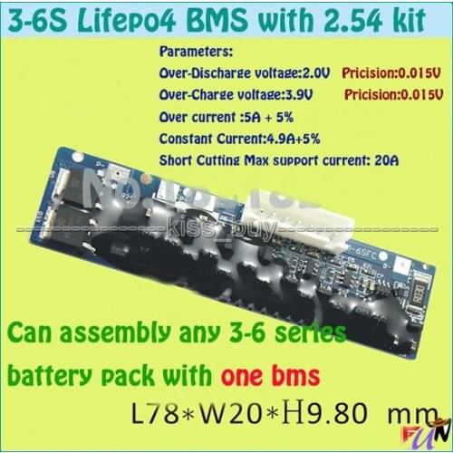 3S 4s 5s 6S BMS 18650 li-ion lithium battery PCM lifepo4 protection board 3.7v 3.2v